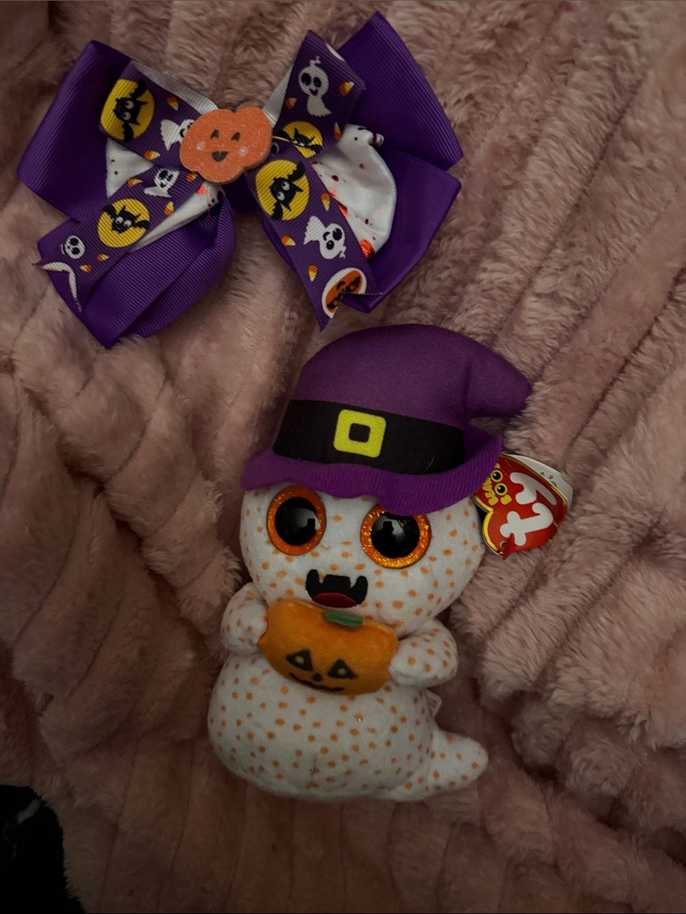 Ty beanie boo and pumpkin hair bow